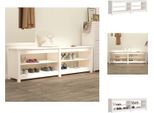 Vidaxl Panca Per Scarpe Bianca 160X36,5X50 Cm In Legno Di Pino Massiccio - Scarpiere E Armadietti