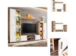 Vidaxl Parete Tv Con Luci Led Sonoma Rovere E Bianco - Mobili Tv