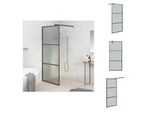 Vidaxl Schermo Doccia Per Cabina Doccia 90X195 Cm Vetro Scuro Esg Nero - Schermi Doccia