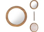 Vidaxl Specchio Da Parete 60 Cm Tondo In Teak - Specchio