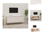 Vidaxl Armadio A Muro Bianco 100X30X35 Cm In Legno Di Pino Massiccio - Mensole A Muro