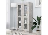 Vidaxl Vetrina Grigio Cemento 82,5X30,5X150 Cm Materiale Legno - Librerie E Scaffali