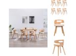 Vidaxl Sedie Da Pranzo 6 Pz. Legno Curvo Crema E Pelle Finta - Sedie Da Pranzo