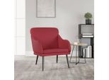 The Living Store Poltrona Rosso Vino 63X76X80 Cm In Pelle Finta
