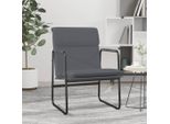 The Living Store Sedia Lounge Grigia 55X64X80 Cm In Pelle Finta