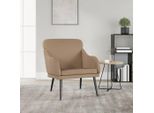 The Living Store Poltrona Cappuccino-Brown 63X76X80 Cm Pelle Artificiale