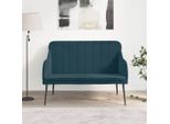 The Living Store Panca Blu 110X76X80 Cm In Velluto
