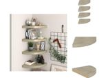 Vidaxl Mensole Galleggianti Ad Angolo 4 Pz. Mdf Effetto Rovere 35X35X3,8 Cm - Mensole A Muro