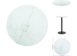 Vidaxl Piano Da Tavolo Bianco Ø30X0,8 Cm In Vetro Temperato Effetto Marmo - Piani Da Tavolo