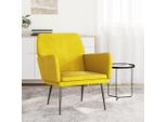 The Living Store Poltrona Giallo 62X79X79 Cm In Velluto
