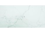 The Living Store Piano D'appoggio Bianco 100X50 Cm Vetro Temperato 6 Mm Effetto Marmo