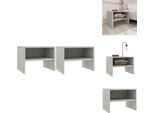 Vidaxl Comodini 2 Pz. Grigio Cemento 40X30X30 Cm Materiale A Base Di Legno - Comodini