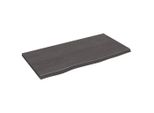 Piano Del Tavolo Marrone Scuro 80X40X2 Cm In Legno Massiccio Di Rovere Trattato