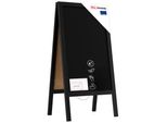 Allboards Lavagna Nera Da Gesso Con Cavalletto Bifacciale 100X50Cm Colore Nero