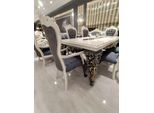 Set Sala Da Pranzo Glamour Tavolo Da Pranzo + 6X Sedie + Cassettiera Con Specchio 8 Pezzi