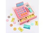 Registratore Di Cassa In Legno Per Bambini Con Scanner Di Denaro Gioco Carta Bancaria Finta Gioco Alimentare Per Regali Prescolari Bambini Registratore Di Cassa Supermercato
