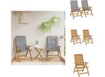 Vidaxl Sedie Da Giardino Con Cuscino 2 Pz. Legno Massiccio Teak - Sedie Da Giardino