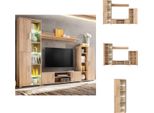 Vidaxl Parete Tv Con Luci Led Rovere Sonoma - Mobili Tv