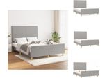 Vidaxl Struttura Letto Con Testiera In Tessuto Grigio Chiaro 140X200 Cm - Letti E Strutture Letto