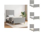 Vidaxl Struttura Letto Con Testiera In Tessuto Grigio Chiaro 90X190 Cm - Letti E Strutture Letto