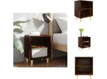 Vidaxl Comodino Con Gambe In Legno Massiccio Rovere Fumé 40X30X50 Cm - Comodini
