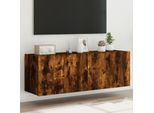Pensili Tv Con Luci Led 2 Pz. Rovere Fumé 60X35X41Cm