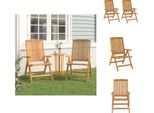 Vidaxl Sedie Da Giardino 2 Pz. Regolabili In Legno Massiccio Di Teak - Sedie Da Giardino