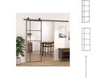 Vidaxl Porta Scorrevole Esg In Vetro E Alluminio 76X205 Cm Nero - Porte D'ingresso