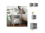 Vidaxl Comodini Con Gambe In Legno Massiccio 2 Pz. Sonoma Grigio 40X30X50Cm - Comodini