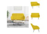 Vidaxl Panca Giallo 110X76X80 Cm In Velluto - Panche