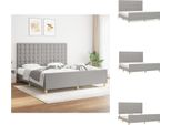 Vidaxl Struttura Letto Con Testiera In Tessuto Grigio Chiaro 180X200 Cm - Letti E Strutture Letto