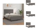 Vidaxl Struttura Letto Con Testiera Grigia 140X200 Cm In Pelle Finta - Letti E Strutture Letto