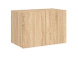 Parete Tv Con Luci Led Rovere Sonoma 60X35X41 Cm