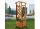 Arco Di Rose Mucola Con Fioriera Traliccio Di Rose Colonna Di Legno Traliccio Di Pergola Aiuto Arrampicata Colonna Di Rose - Marrone