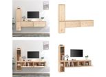 Vidaxl Mobili Tv 4 Pz. Pino Massiccio - Mobile Tv - Mobili Tv - Mobile Tv In Legno - Mobili Tv
