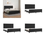 Vidaxl Struttura Letto Con Testiera Nera 160X200 Cm In Pelle Finta - Struttura Letto Con Testiera - Struttura Letto Con Testiera - Letto Con Testiera - Struttura Letto Con Testiera
