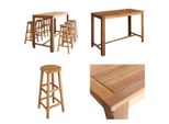 Vidaxl Set Di Tavolo E Sgabelli Da Bar 7 Pezzi In Legno Massiccio Di Acacia - Set Da Bar - Set Da Bar - Tavolo E Sgabello Da Bar - Tavolo Da Bar