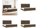 Vidaxl Giroletto Con Testiera In Tessuto Marrone Scuro 200X200 Cm - Giroletto Con Testiera - Giroletti Con Testiere - Giroletto - Letto Con Testiera