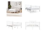 Vidaxl Letto In Legno Massiccio Bianco 140X200 Cm - Struttura Letto - Letto - Struttura Letto In Legno Massiccio