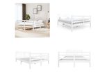 Vidaxl Letto In Legno Massiccio Bianco 140X190 Cm - Struttura Letto - Letto - Struttura Letto In Legno Massiccio