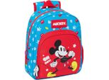 Mochila Escolar Mickey Mouse Clubhouse Fantastic Azul Rojo 28 X 34 X 10 Cm