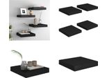 Vidaxl Mensole A Muro Galleggianti 4 Pezzi Nero 23X23,5X3,8Cm Mdf - Mensola A Muro - Mensole A Muro - Mensola A Muro Galleggiante - Mensola A Muro Galleggiante