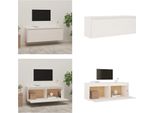 Vidaxl Armadio A Muro Bianco 100X30X35 Cm Pino Massiccio - Armadio A Muro - Armadio A Muro In Legno - Armadio A Muro