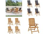 Vidaxl Sedie Da Giardino Con Cuscino 4 Pz. Teak Massiccio - Sedia Da Giardino - Sedie Da Giardino - Mobili Da Giardino - Sedia Da Esterno