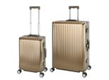 Travelhouse Tokyo Valigia Da Viaggio In Alluminio Champagne S-55Cm E Xl-78Cm Valigia Rigida Set Di Valigie Trolley Da Viaggio