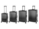 Travelhouse Tokyo Valigia In Alluminio Trolley Da Viaggio Set Di 4 (Nero, Bagaglio A Mano, Medio, Grande Valigia L E Xl Set)