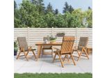 The Living Store Sedie Da Giardino Con Cuscini 4 Pz. Legno Massiccio Di Teak