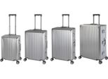 Set Di Valigie In Alluminio, Travelhouse® Tokyo, Trolley Con 4 Ruote, Guscio Rigido In Alluminio - Valigia S+M+L+Xl - Argento