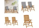 Vidaxl Sedie Da Giardino Con Cuscino 2 Pz. Teak Massiccio - Sedia Da Giardino - Sedie Da Giardino - Mobili Da Giardino - Sedia Da Esterno