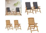 Vidaxl Sedie Da Giardino Con Cuscino 2 Pz. Teak Massiccio - Sedia Da Giardino - Sedie Da Giardino - Mobili Da Giardino - Sedia Da Esterno